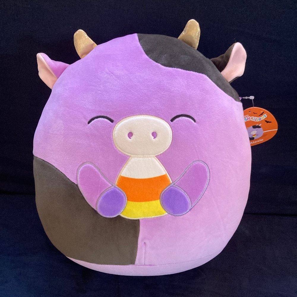 NEW 12 inch Alexie the Cow holding Candy Corn Squishmallow